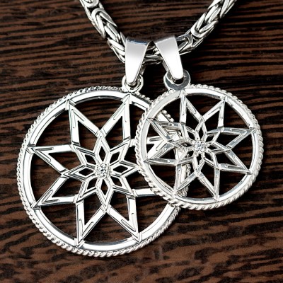 Оберег Алатырь-щит с камнем