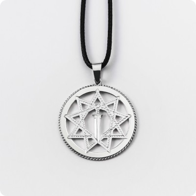 Оберег Меч острием вниз из серебра в круге