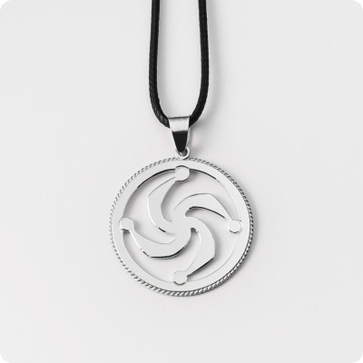 Оберег Символ Рода из серебра в круге