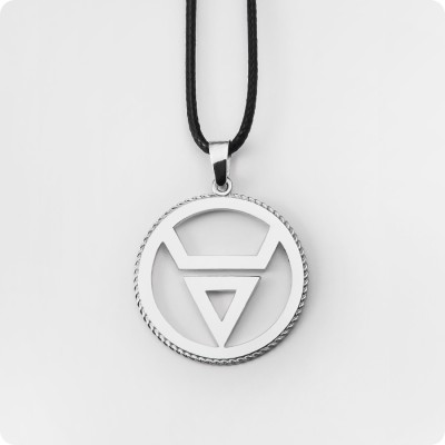 Оберег Символ Велеса (Волоса) из серебра в круге