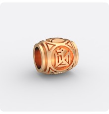 Шарм - бусина с символом Семаргла (Симаргла) из золота