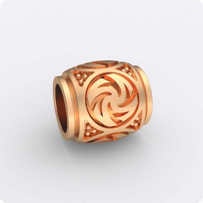 Шарм - бусина с оберегом Вайга (Символ Тары) из золота