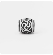 Шарм - бусина с оберегом Сваор из серебра