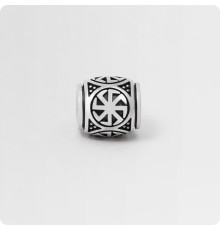 Шарм - бусина с оберегом Коловрат из серебра