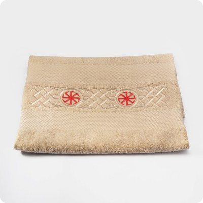 Полотенце банное с вышитым оберегом Коловрат