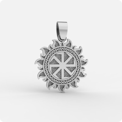 Оберег Коловрат из серебра в Ярило (посолонь)