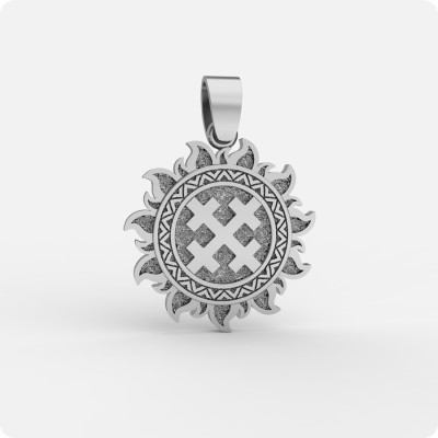 Оберег Крест Мары (Марены) из серебра в Ярило