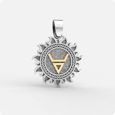 Оберег Символ Велеса (Волоса) в Ярило (серебро с золотом)