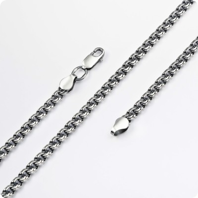 Серебряная цепь Бисмарк (Кардинал) - (4мм)