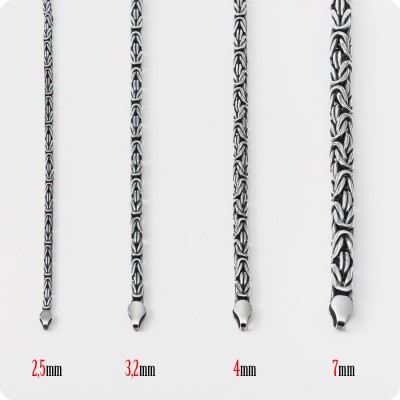 Серебряная цепь Византия (Лисий хвост) - (3,2мм)