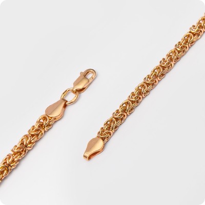 Браслет плетение Византия из золота (Лисий хвост)